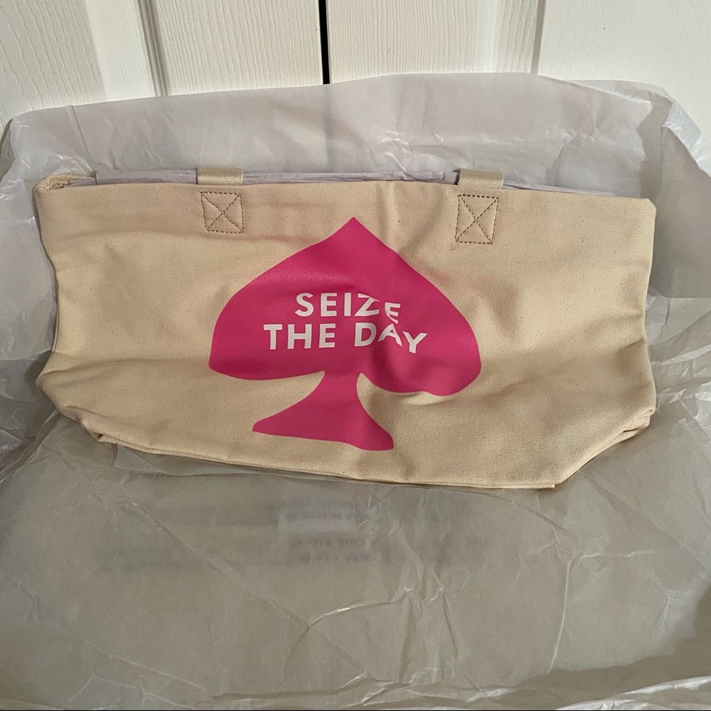Kate spade “seize the day” canvas tote NWT
